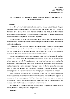 The Formation Of Teachers’ Media Competencies As A Problem Of Modern Pedagogy