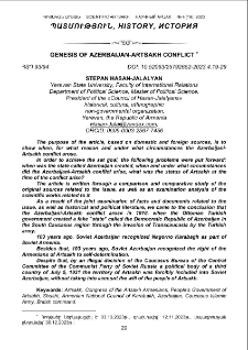 Genesis of Azerbaijan-Artsakh Conflict