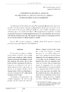 A Theoretical-Practical Analysis of Philosophical and Psychological Aspects of Human Resources Management