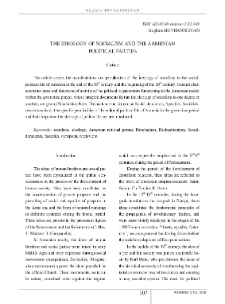 The Ideology of Socialism and the Armenian Political Parties