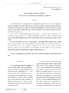 Philosophy of Red Color: Linguistic and Extralinguistic Aspects
