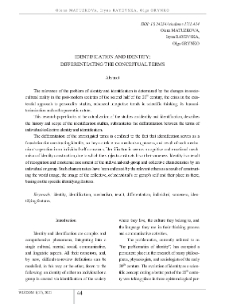 Identification and Identity: Differentiating the Conceptual terms