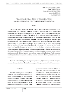 Pedagogical Challenges of Transhumanism: Possible Threats in the Context of Digitalization