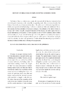 History Of Ideas Role In Implementing Modern Crises