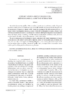 Literary Studies and Psychoanalysis: Methodological Aspects of Interaction