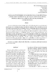 Socio-Adaptive Thinking of Searching for an Architectural Connection to Improve the Lives of Students with Special Physical Needs as a Special Kind of Philosophical Communication