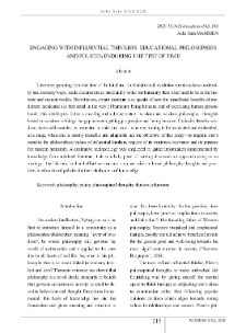 Engaging With Influential Thinkers: Educational Philosophies and Policies Enduring the Test of Time