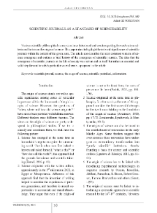 Scientific Journals as a Standard of Sciencability
