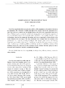 Modification of the Concept of Trust in the Organization