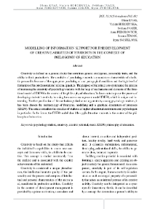 Modeling of Information Support for the Development of Creative Abilities of Students in the Context of Philosophy Education