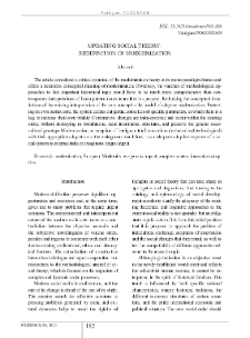 Updating Social Theory: Redefinition of Modernization