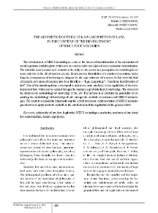 The Aesthetic Doctrine of Law (Aesthetics of Law) in the Context of the Development of NBICS Technologies