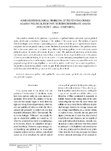 Some Methodological Problems of Preventing Crimes Against Political Rights in Modern Democratic States (Philosophy-Legal Dimension)