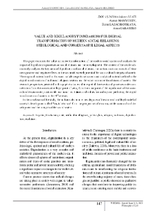 Value and Regulatory Foundations for Digital Transformation of Modern Social Relations: Theological and Conservative Legal Aspects