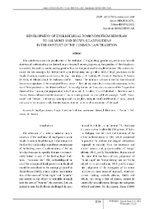 Development of English Legal Positivism from Bentham to Salmond and Brown: Leading Ideas in the Context of the Common Law Tradition