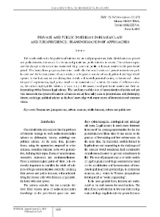 Private and Public Interests in Russian Law and Jurisprudence: Transformation of Approaches