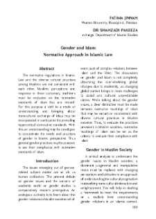 Gender and Islam: Normative Approach in Islamic Law