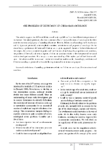 The Problem of Definition of Christian Sociology