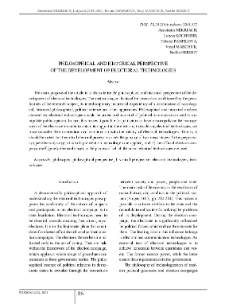 Philosophical and Historical Perspective of the Development of Electoral Technologies