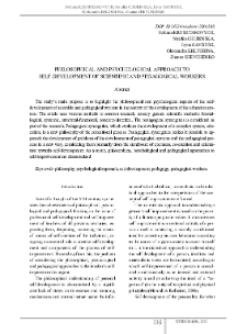 Philosophical and Psychological Approach to Self-Development of Scientific and Pedagogical Workers