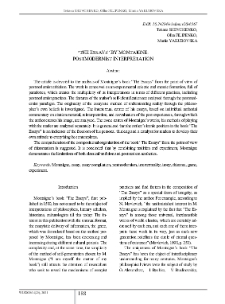 “The Essays” by Montaigne: Post modernist Interpretation