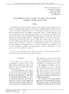 Development of the National Qualifications System: The Impact of Transhumanism