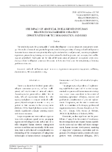 The Impact of Artificial Intelligence on Human Resources Management Strategy: Opportunities for the Humanisation and Risks