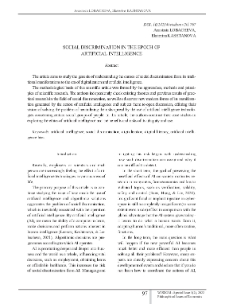 Social Discrimination in the Epoch of Artificial Intelligence