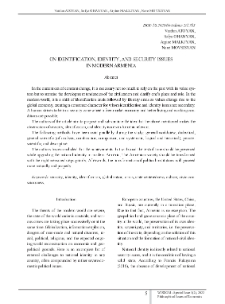 On Identification, Identity, and Security Issues in Modern Armenia