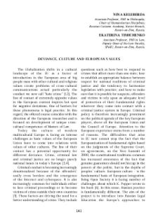 Deviance, Culture And European Values