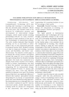 Teachers’ Perception Towards Ict Integration: Professional Development Through Blended Learning