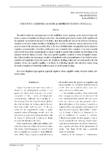 Cognitive Signified as Mental Representation of Realia