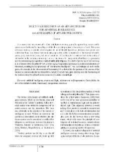 Multi-Valued Logics as an Advanced Basis for Artificial Intelligence (As an Example of Applied Philosophy)