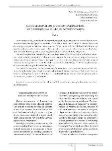 Consociationalism in Theory and Practice: Methodological Issues of Implementation