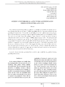 Student’s Psychological Safety in Distance Education During COVID-19: Pros and Cons