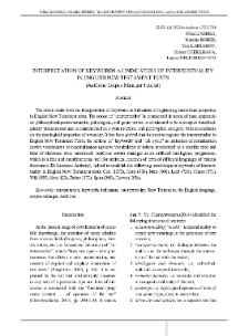 Interpretation of Keywords as Indicators of Intertextuality in English New Testament Texts (Antconc Corpus Manager Toolkit)