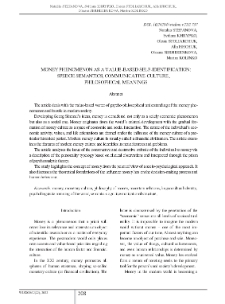Money Phenomenon as a Value-Based Self-Identification: Speech Semantics, Communicative Culture, Philosophical Meanings