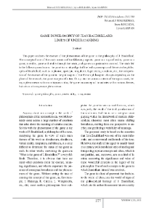 Game in Philosophy of Jean Baudrillard: Limits of Understanding