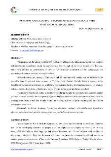 Inclusion And Learning: Factors Affecting Students With Intellectual Disabilities