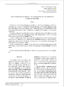 New Nakhichevan Dialect as an Element of the Armenian National Identity