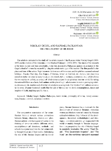 Nikolay Gogol and Raphael Patkanyan: The Philosophy of Horror