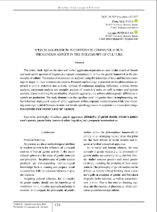 Speech Aggression in Corporate Communication: The Gender Aspect in the Philosophy of Culture