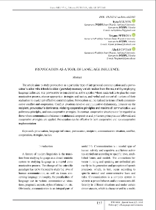 Provocation as a Tool of Language Influence