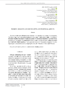 Promise: Semantic, Communicative and Temporal Aspects
