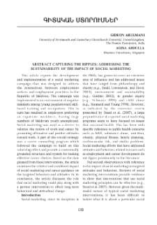 Abstract capturing the ripples: addressing the sustainability of the impact of social marketing