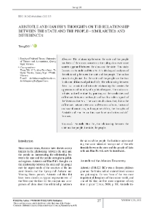 Aristotle and Han Fei’s Thoughts on the Relationship Between the State and the People – Similarities and Differences