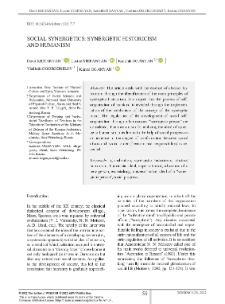 Social Synergetics: Synergetic Historicism and Humanism