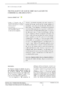The Philosophy of Debt Burden Management in Commercial Organizations