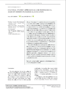 Cultural Studies’ Approach as a Methodological Basis of Modern Pedagogical Education