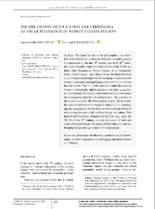 The Philosophy of Education and Upbringing as the Quintessence of Women's Emancipation